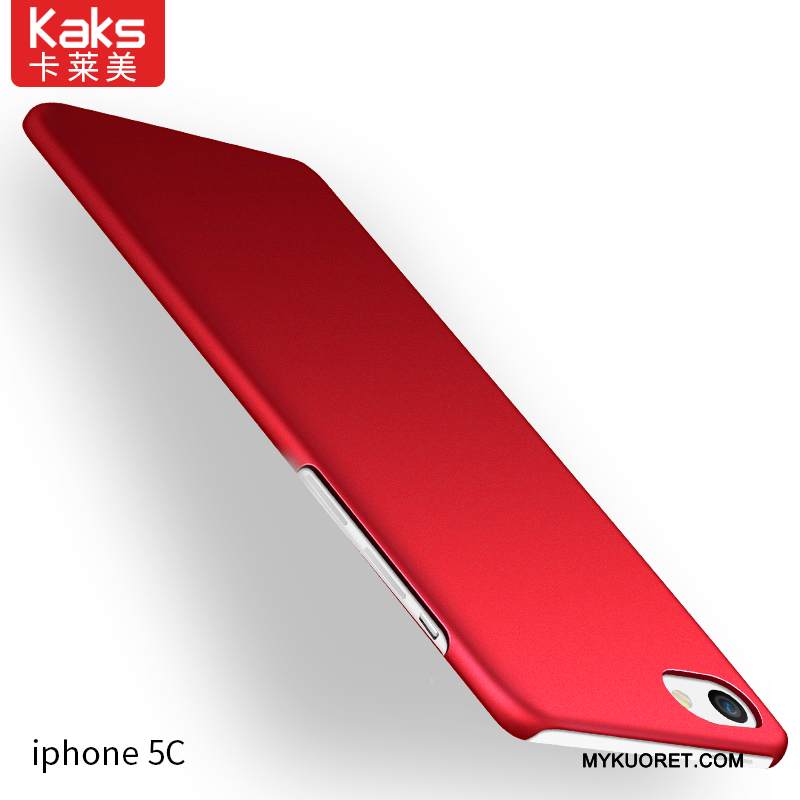 Kuori iPhone 5c Suojaus Punainen Pesty Suede, Kotelo iPhone 5c Laukut Yksinkertainen Kova