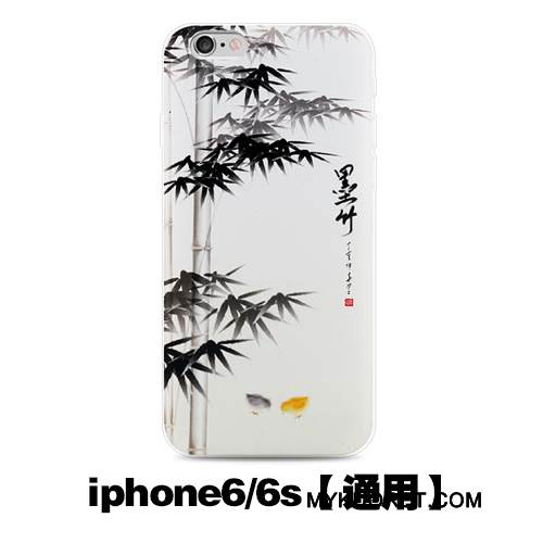 Kuori iPhone 6/6s Luova Murtumaton Puhelimen Kuoret, Kotelo iPhone 6/6s Pehmeä Neste Valkoinen Kiinalainen Tyyli
