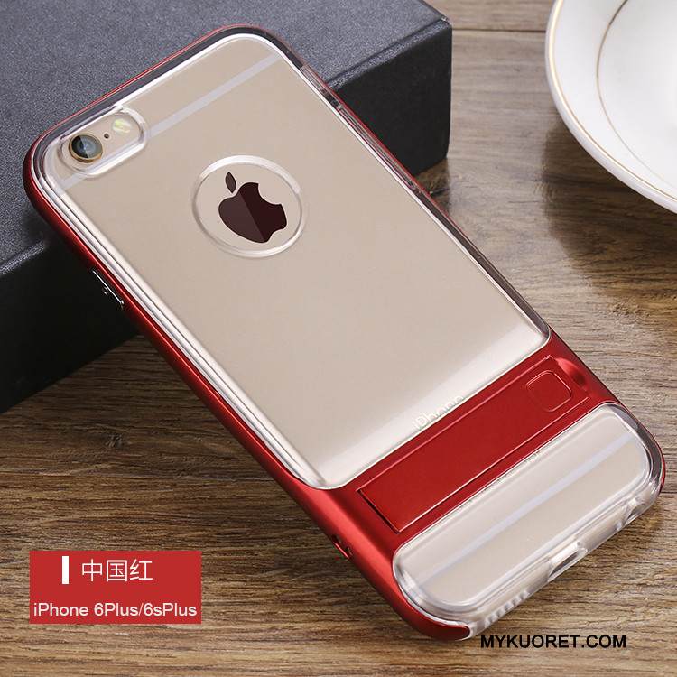 Kuori iPhone 6/6s Plus Laukut Murtumaton Läpinäkyvä, Kotelo iPhone 6/6s Plus Suojaus Punainen Pesty Suede