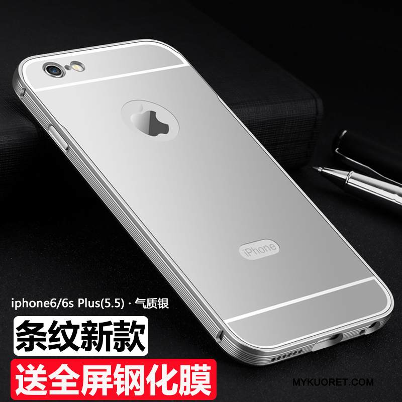 Kuori iPhone 6/6s Plus Metalli Kehys Kulta, Kotelo iPhone 6/6s Plus Suojaus Murtumaton Puhelimen Kuoret