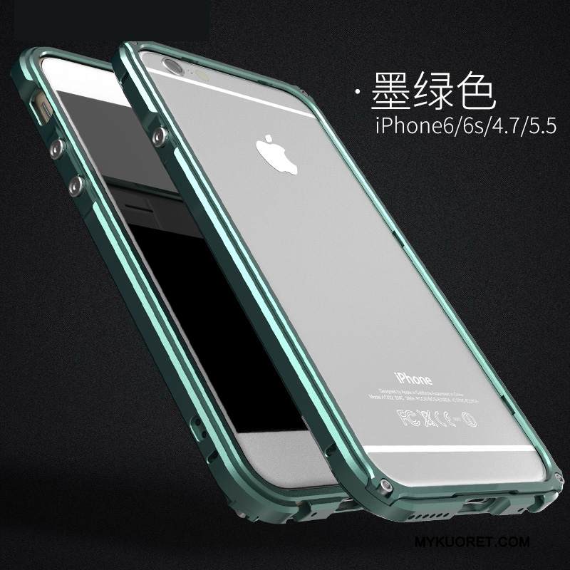 Kuori iPhone 6/6s Plus Metalli Kehys Trendi, Kotelo iPhone 6/6s Plus Laukut Läpinäkyvä Hopea