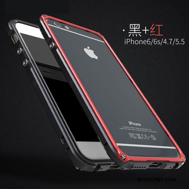 Kuori iPhone 6/6s Plus Metalli Kehys Trendi, Kotelo iPhone 6/6s Plus Laukut Läpinäkyvä Hopea