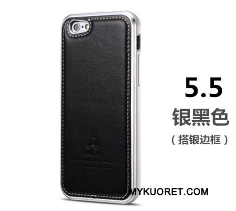 Kuori iPhone 6/6s Plus Metalli Liiketoiminta Puhelimen Kuoret, Kotelo iPhone 6/6s Plus Nahka Musta