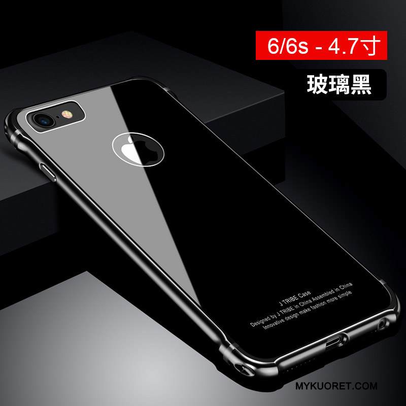 Kuori iPhone 6/6s Plus Metalli Murtumaton Lasi, Kotelo iPhone 6/6s Plus Puhelimen Kuoret Punainen
