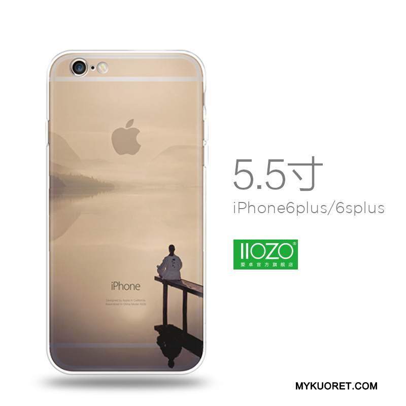 Kuori iPhone 6/6s Plus Pehmeä Neste Kiinalainen Tyyli Vaaleansininen, Kotelo iPhone 6/6s Plus Silikoni Murtumaton Trendi