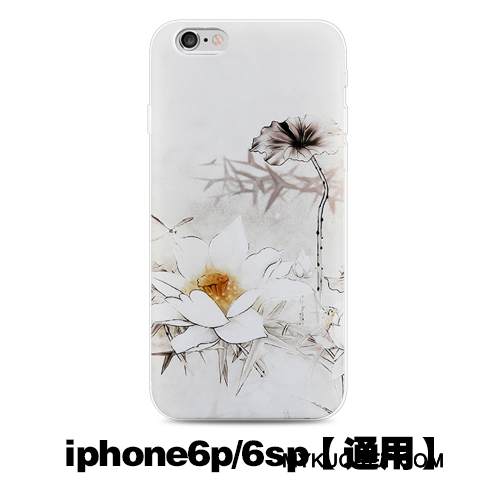 Kuori iPhone 6/6s Plus Suojaus Murtumaton Valkoinen, Kotelo iPhone 6/6s Plus Luova Puhelimen Kuoret Kiinalainen Tyyli