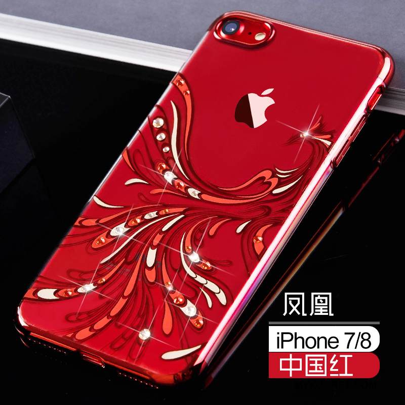 Kuori iPhone 7 Laukut Tide-brändi Puhelimen Kuoret, Kotelo iPhone 7 Ylellisyys Murtumaton Punainen