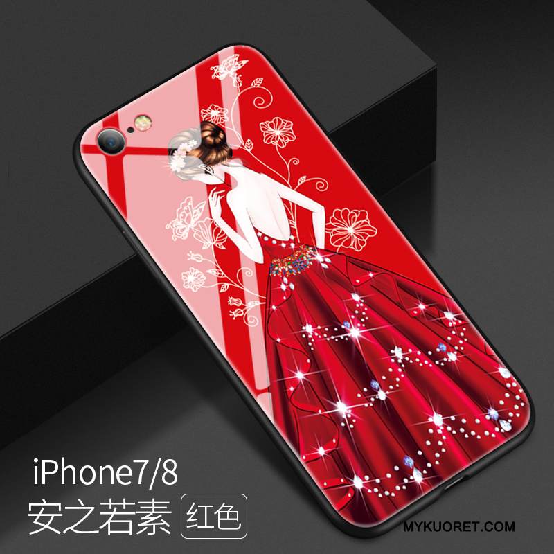 Kuori iPhone 7 Laukut Uusi Murtumaton, Kotelo iPhone 7 Luova Punainen Lasi