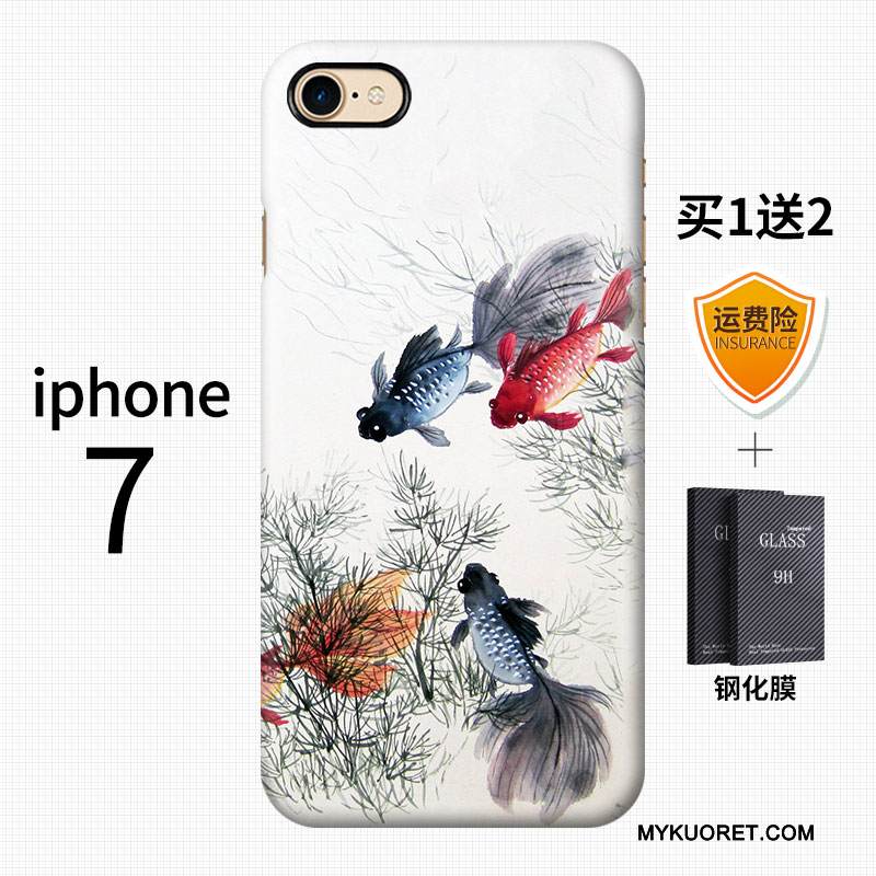 Kuori iPhone 7 Monivärinen Kova Kiinalainen Tyyli, Kotelo iPhone 7 Vuosikerta Tuuli Puhelimen Kuoret