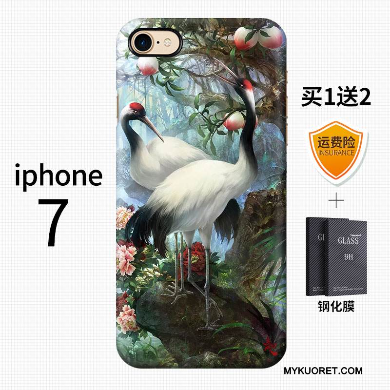 Kuori iPhone 7 Monivärinen Kova Kiinalainen Tyyli, Kotelo iPhone 7 Vuosikerta Tuuli Puhelimen Kuoret