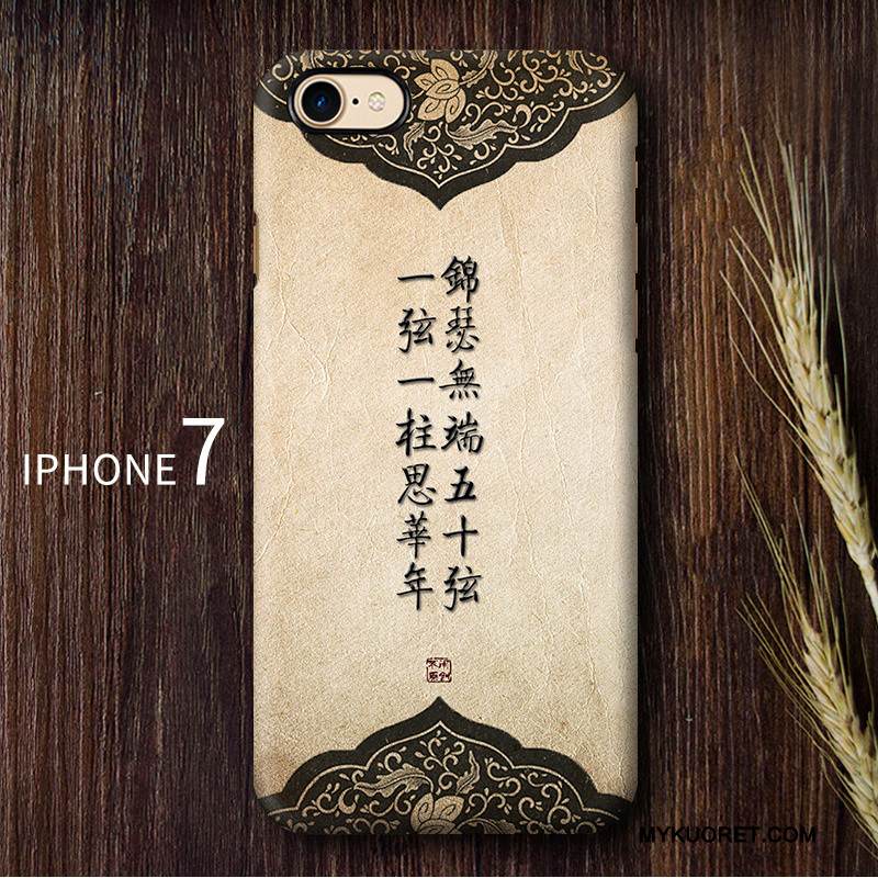 Kuori iPhone 7 Monivärinen Puhelimen Kuoret Kova, Kotelo iPhone 7 Vuosikerta Murtumaton Pesty Suede