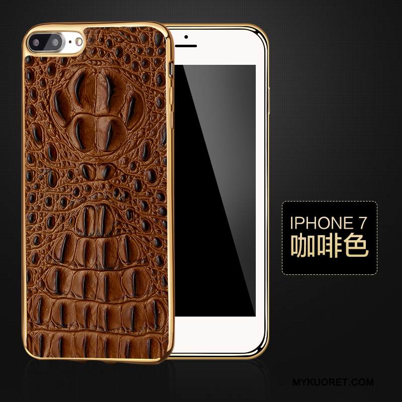 Kuori iPhone 7 Nahka Liiketoiminta Musta, Kotelo iPhone 7 Suojaus Lehmä Puhelimen Kuoret