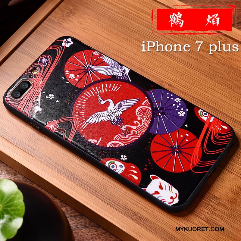 Kuori iPhone 7 Plus Kohokuviointi Rikkaus Kiinalainen Tyyli, Kotelo iPhone 7 Plus Monivärinen Puhelimen Kuoret Tide-brändi