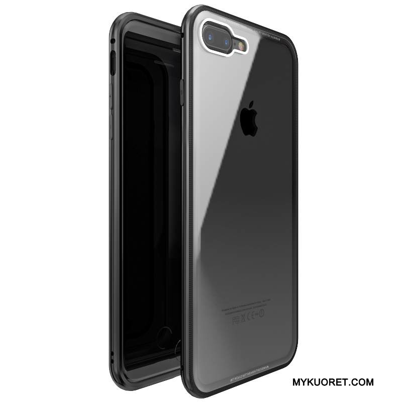 Kuori iPhone 7 Plus Laukut Lasi Violetti, Kotelo iPhone 7 Plus Metalli Murtumaton Puhelimen Kuoret
