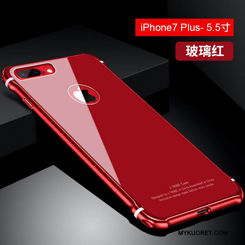 Kuori iPhone 7 Plus Laukut Murtumaton Puhelimen Kuoret, Kotelo iPhone 7 Plus Metalli Tide-brändi Punainen