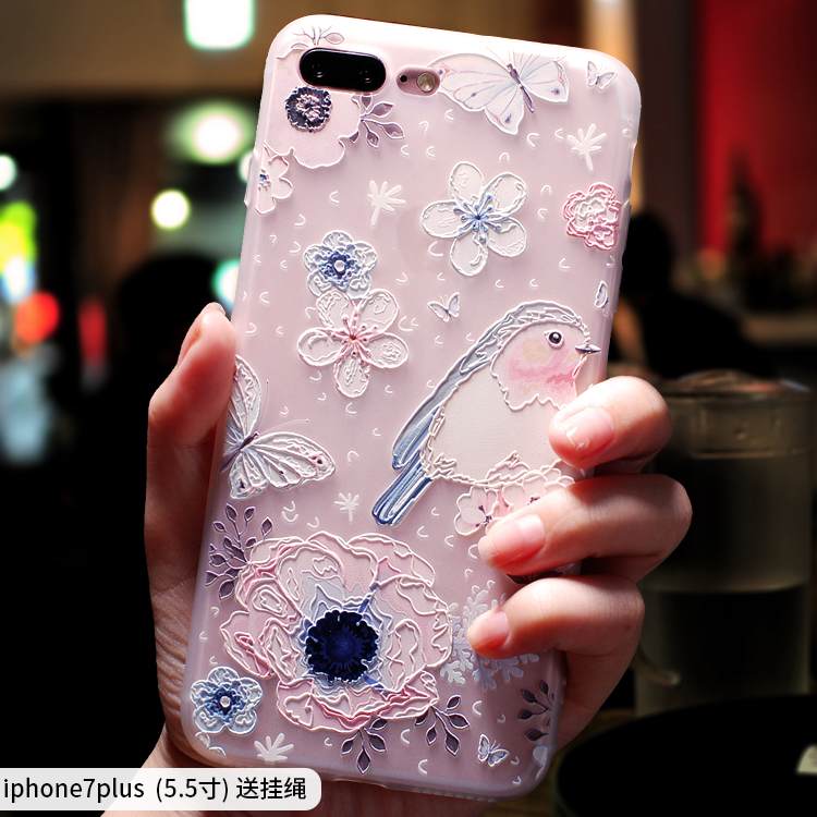 Kuori iPhone 7 Plus Laukut Tide-brändi Jauhe, Kotelo iPhone 7 Plus Silikoni Pesty Suede Murtumaton