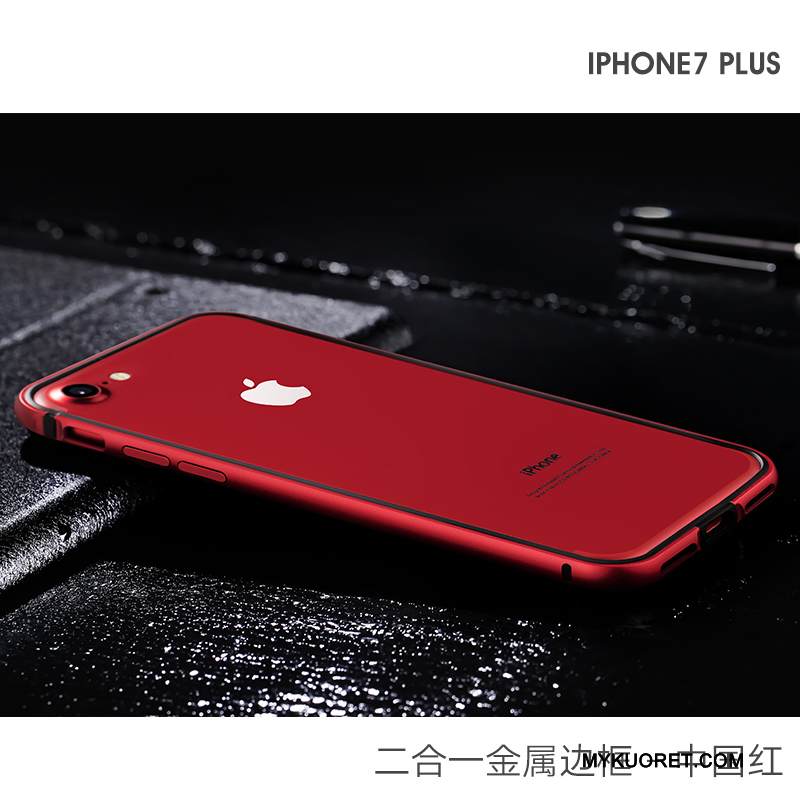 Kuori iPhone 7 Plus Metalli Kehys Musta, Kotelo iPhone 7 Plus Silikoni Murtumaton Puhelimen Kuoret