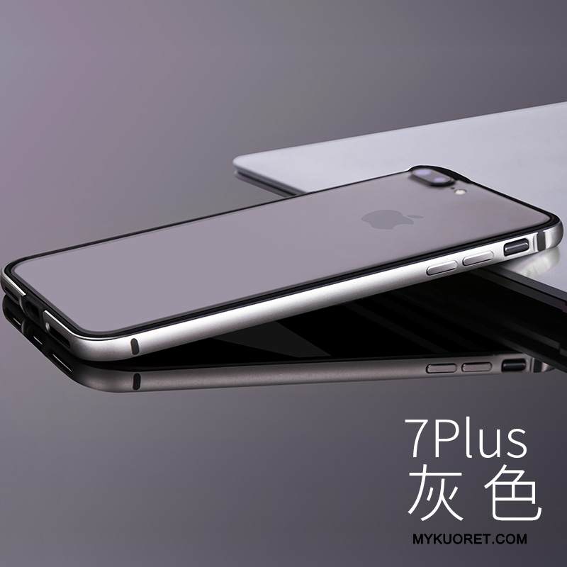 Kuori iPhone 7 Plus Metalli Kehys Musta, Kotelo iPhone 7 Plus Silikoni Murtumaton Puhelimen Kuoret