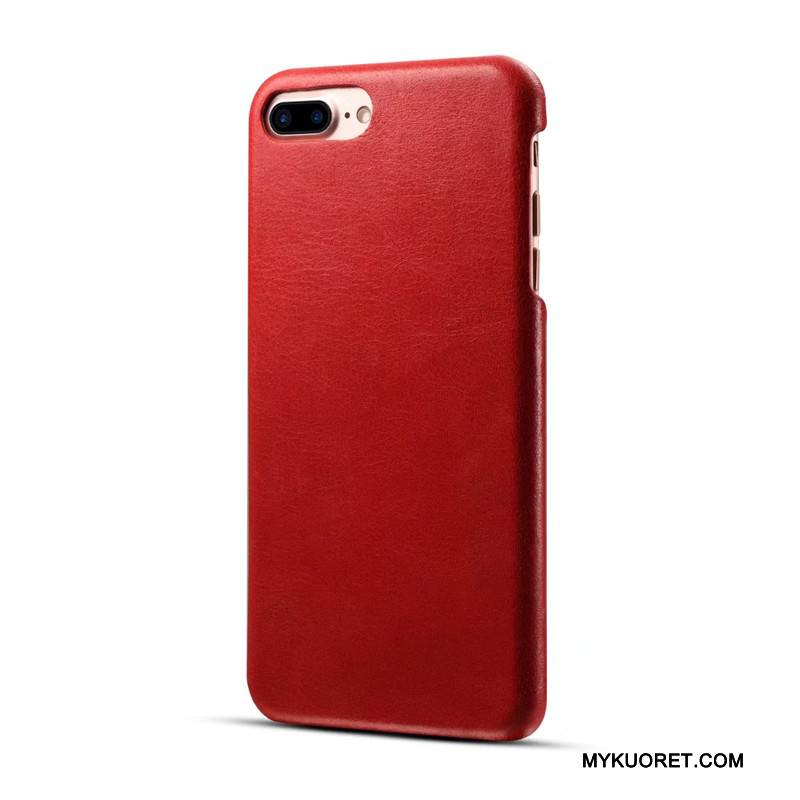 Kuori iPhone 7 Plus Nahka Punainen Murtumaton, Kotelo iPhone 7 Plus Suojaus Liiketoiminta Puhelimen Kuoret
