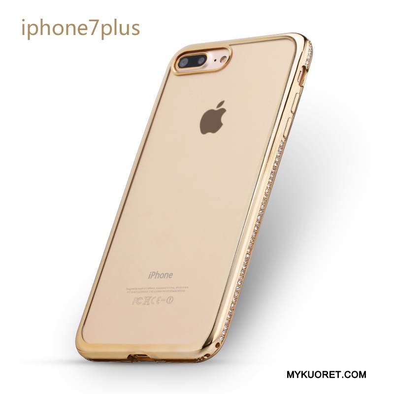 Kuori iPhone 7 Plus Strassi Kulta Puhelimen Kuoret, Kotelo iPhone 7 Plus Silikoni Murtumaton Hopea