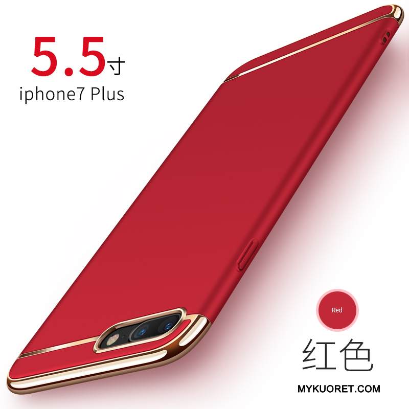 Kuori iPhone 7 Plus Suojaus Punainen Musta, Kotelo iPhone 7 Plus Pesty Suede Murtumaton