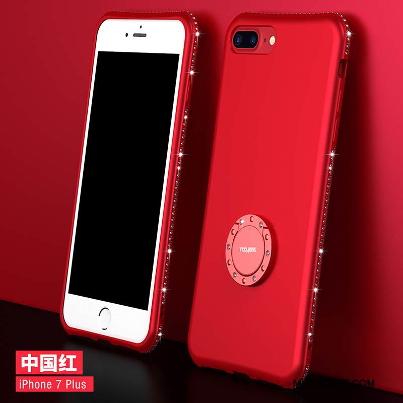 Kuori iPhone 7 Plus Tuki Murtumaton Takakansi, Kotelo iPhone 7 Plus Silikoni Punainen Puhelimen Kuoret