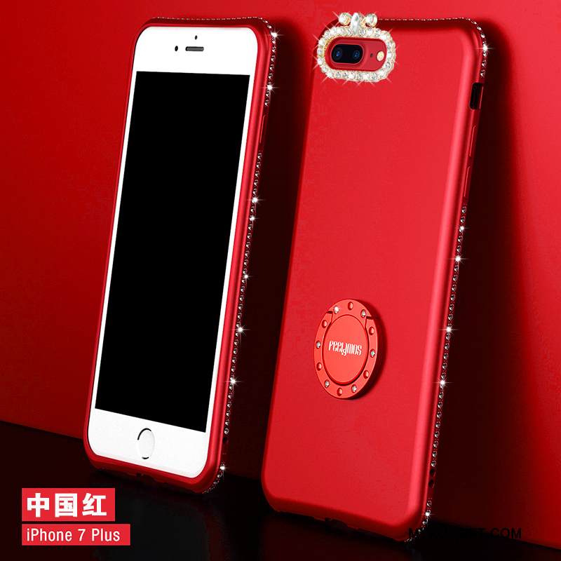 Kuori iPhone 7 Plus Tuki Murtumaton Takakansi, Kotelo iPhone 7 Plus Silikoni Punainen Puhelimen Kuoret