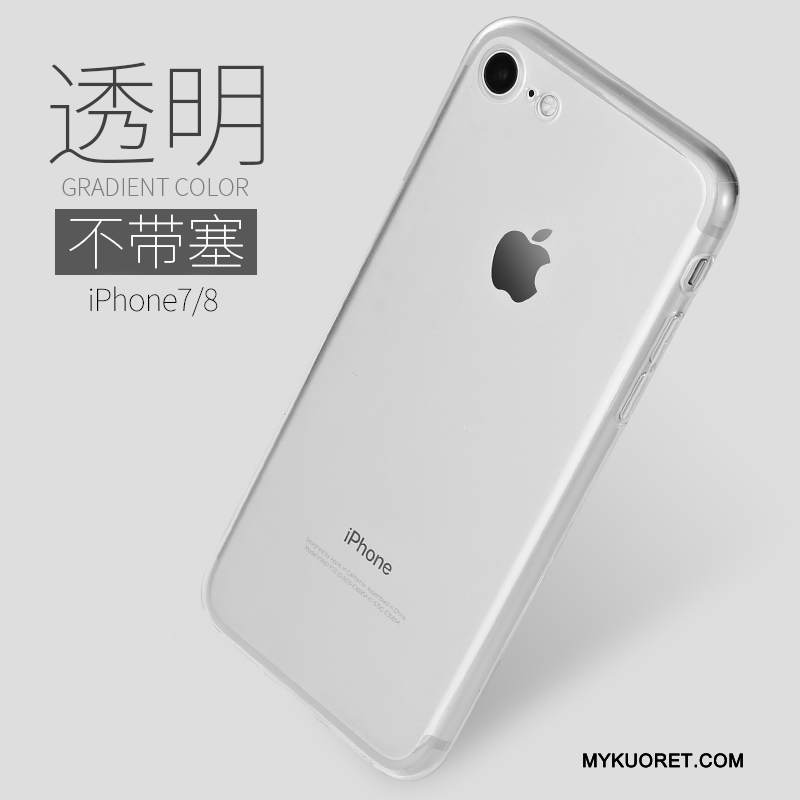 Kuori iPhone 7 Silikoni Läpinäkyvä Kaltevuus, Kotelo iPhone 7 Luova Puhelimen Kuoret