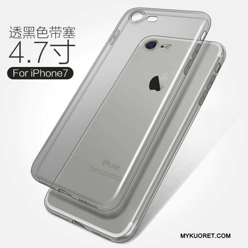 Kuori iPhone 7 Suojaus Murtumaton Läpinäkyvä, Kotelo iPhone 7 Pehmeä Neste Valkoinen Puhelimen Kuoret