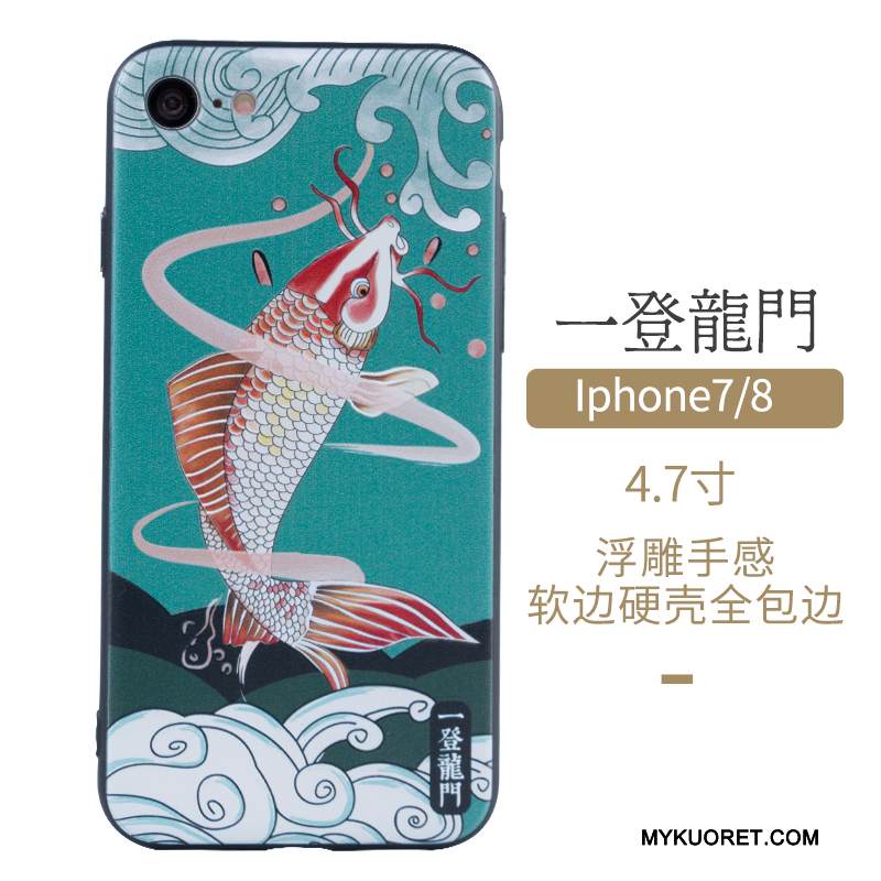 Kuori iPhone 7 Suojaus Puhelimen Kuoret Taide, Kotelo iPhone 7 Kiinalainen Tyyli Punainen