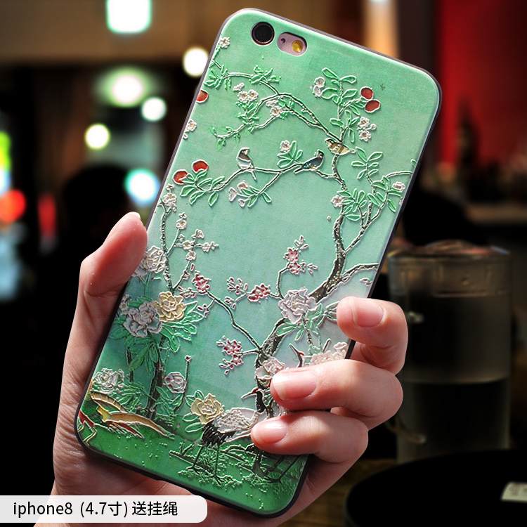 Kuori iPhone 8 Laukut Murtumaton Kiinalainen Tyyli, Kotelo iPhone 8 Pehmeä Neste Uusi Ripustettavat Koristeet