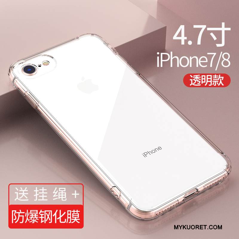Kuori iPhone 8 Laukut Suupaltti Puhelimen Kuoret, Kotelo iPhone 8 Silikoni Valkoinen Läpinäkyvä