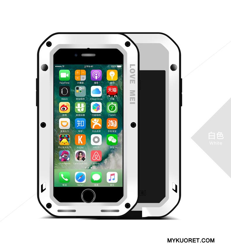 Kuori iPhone 8 Metalli Ulko- Dekompressointi, Kotelo iPhone 8 Suojaus Kolme Puolustusta Puhelimen Kuoret