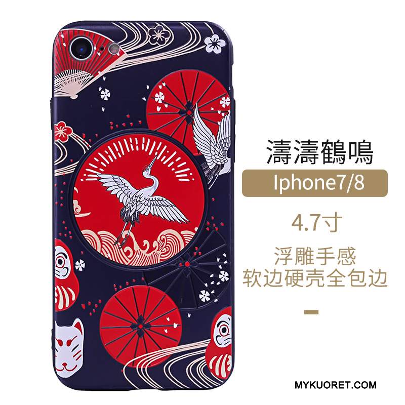 Kuori iPhone 8 Monivärinen Puhelimen Kuoret Tuuli, Kotelo iPhone 8 Suojaus Taide Kiinalainen Tyyli