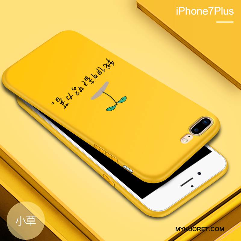 Kuori iPhone 8 Plus Laukut Trendi Keltainen, Kotelo iPhone 8 Plus Pehmeä Neste Vihreä Persoonallisuus
