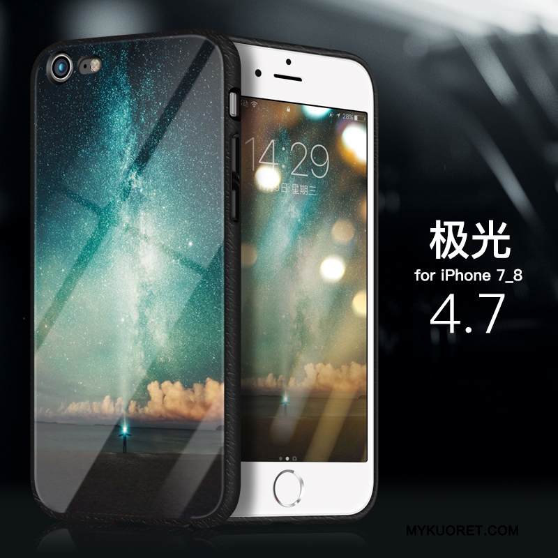 Kuori iPhone 8 Plus Laukut Trendi Kulta, Kotelo iPhone 8 Plus Silikoni Murtumaton Lasi