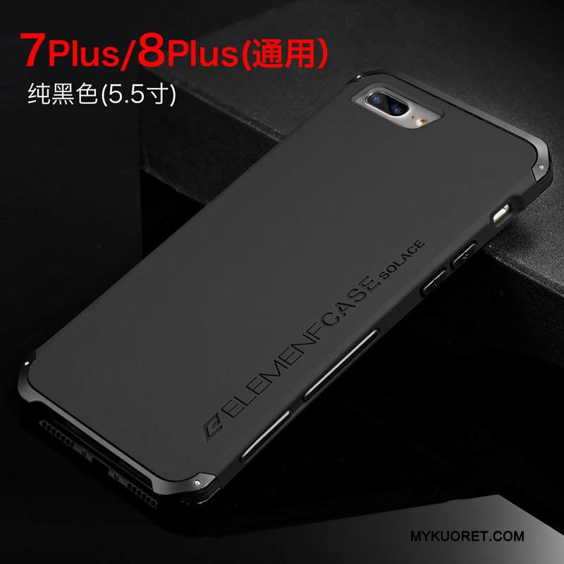 Kuori iPhone 8 Plus Metalli Uusi Trendi, Kotelo iPhone 8 Plus Puhelimen Kuoret Musta