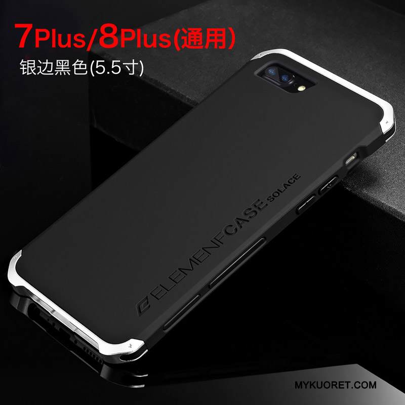 Kuori iPhone 8 Plus Metalli Uusi Trendi, Kotelo iPhone 8 Plus Puhelimen Kuoret Musta