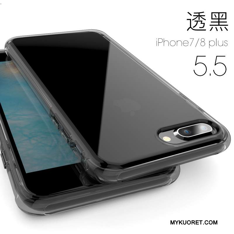 Kuori iPhone 8 Plus Silikoni Puhelimen Kuoret Läpinäkyvä, Kotelo iPhone 8 Plus Laukut Murtumaton Jauhe