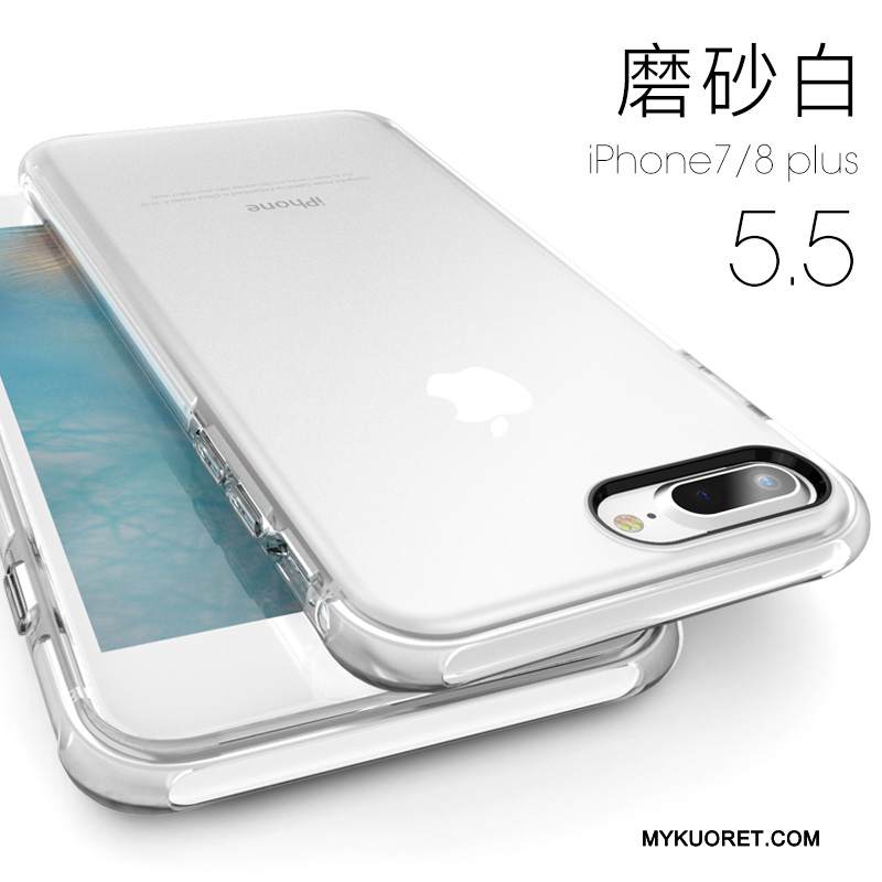 Kuori iPhone 8 Plus Silikoni Puhelimen Kuoret Läpinäkyvä, Kotelo iPhone 8 Plus Laukut Murtumaton Jauhe