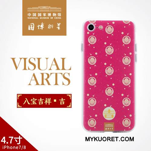 Kuori iPhone 8 Suojaus Puhelimen Kuoret Punainen, Kotelo iPhone 8 Kiinalainen Tyyli Taide