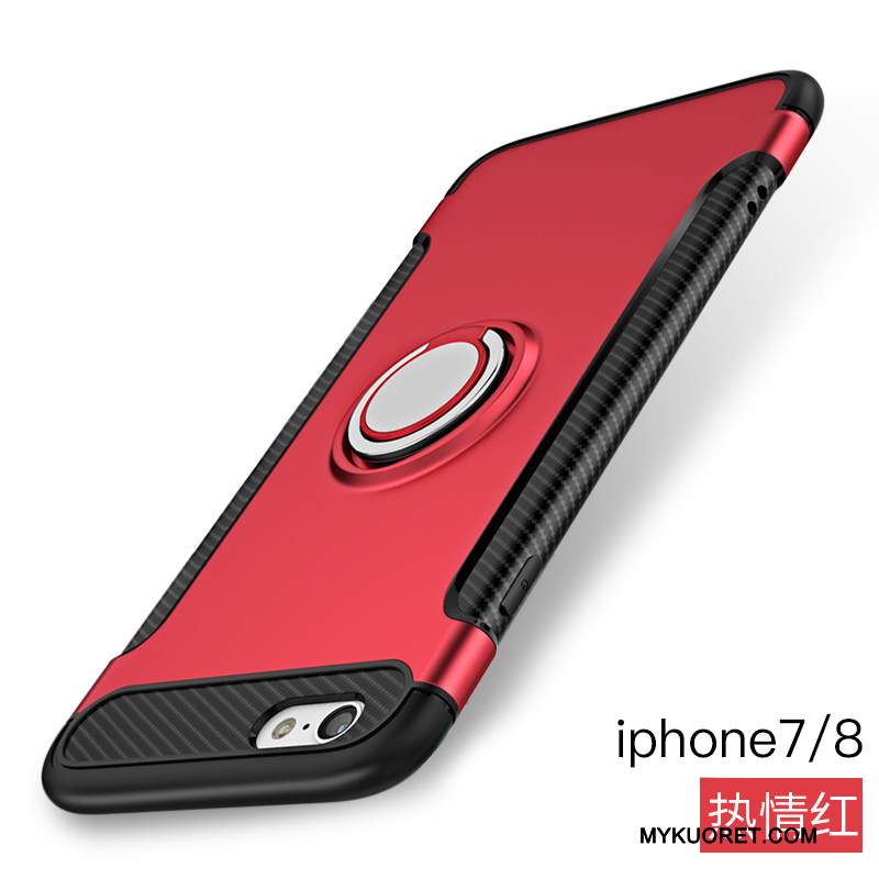 Kuori iPhone 8 Tuki Puhelimen Kuoret Rengas, Kotelo iPhone 8 Suojaus Päivää Punainen