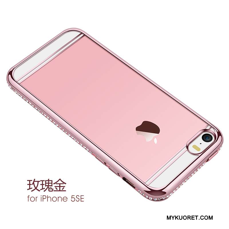 Kuori iPhone Se Rhinestone Inlay Puhelimen Kuoret Pinkki, Kotelo iPhone Se Suojaus Punainen Trendi