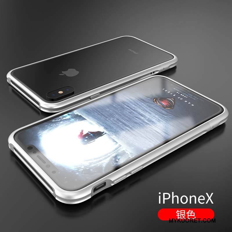 Kuori iPhone X Metalli Ohut Kehys, Kotelo iPhone X Tide-brändi Sininen