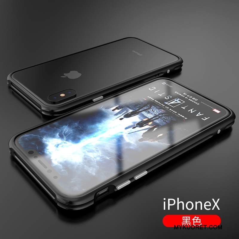 Kuori iPhone X Metalli Ohut Kehys, Kotelo iPhone X Tide-brändi Sininen