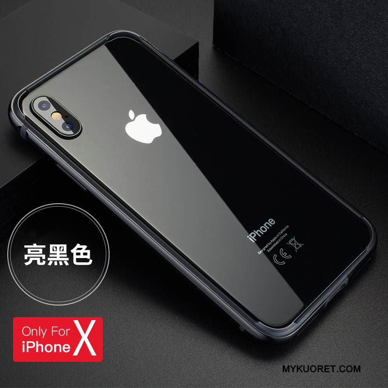 Kuori iPhone X Suojaus Kehys Puhelimen Kuoret, Kotelo iPhone X Metalli Musta Uusi