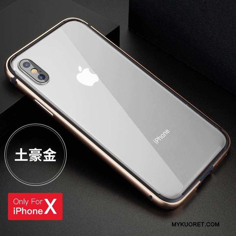 Kuori iPhone X Suojaus Kehys Puhelimen Kuoret, Kotelo iPhone X Metalli Musta Uusi
