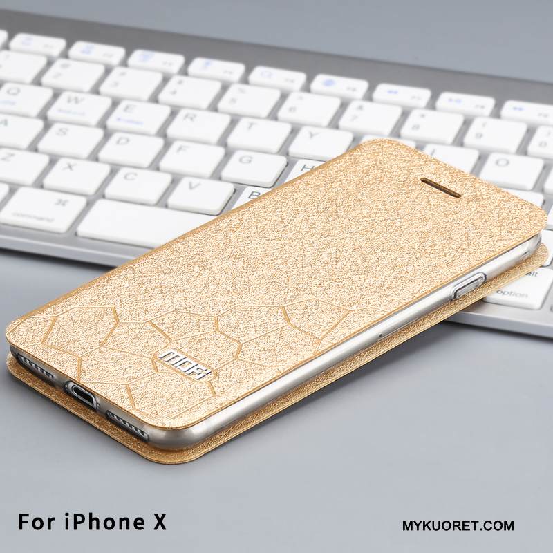 Kuori iPhone X Suojaus Kulta Murtumaton, Kotelo iPhone X Laukut Puhelimen Kuoret