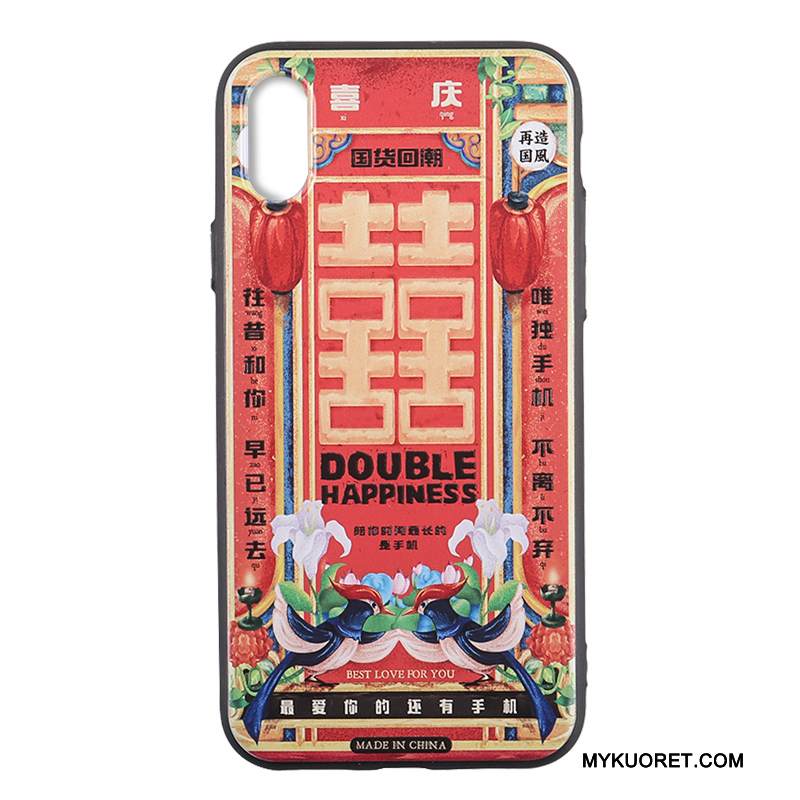 Kuori iPhone X Suojaus Tide-brändi Alkuperäinen, Kotelo iPhone X Laukut Kiinalainen Tyyli Puhelimen Kuoret