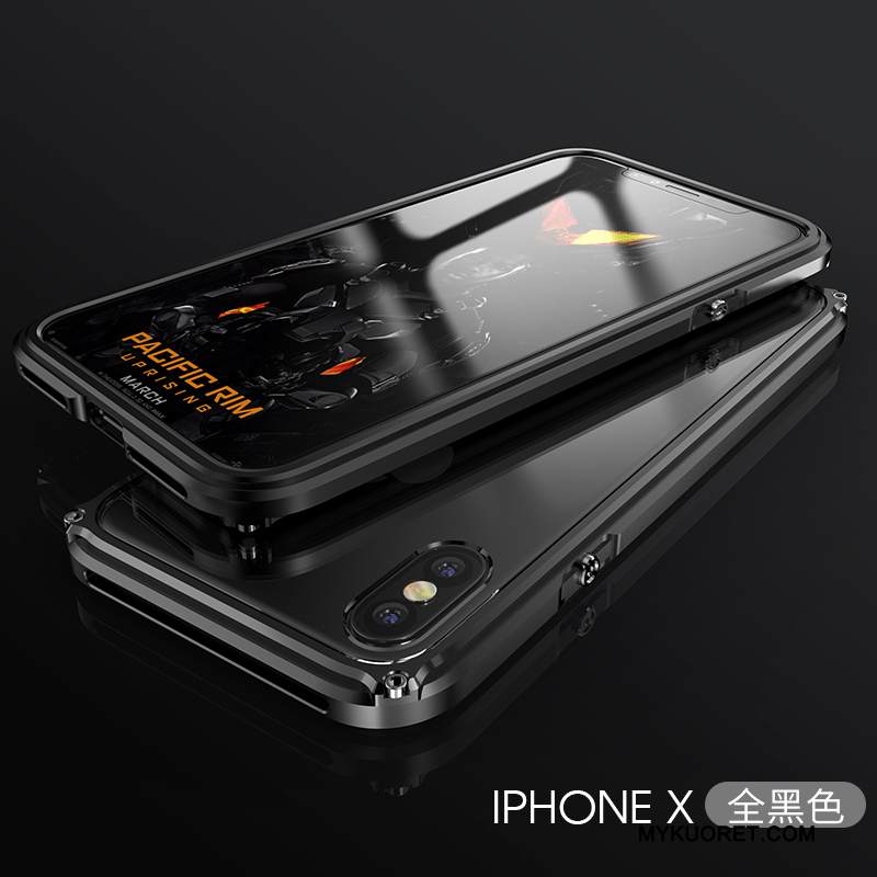 Kuori iPhone X Suojaus Uusi Läpinäkyvä, Kotelo iPhone X Laukut Kehys Kulta